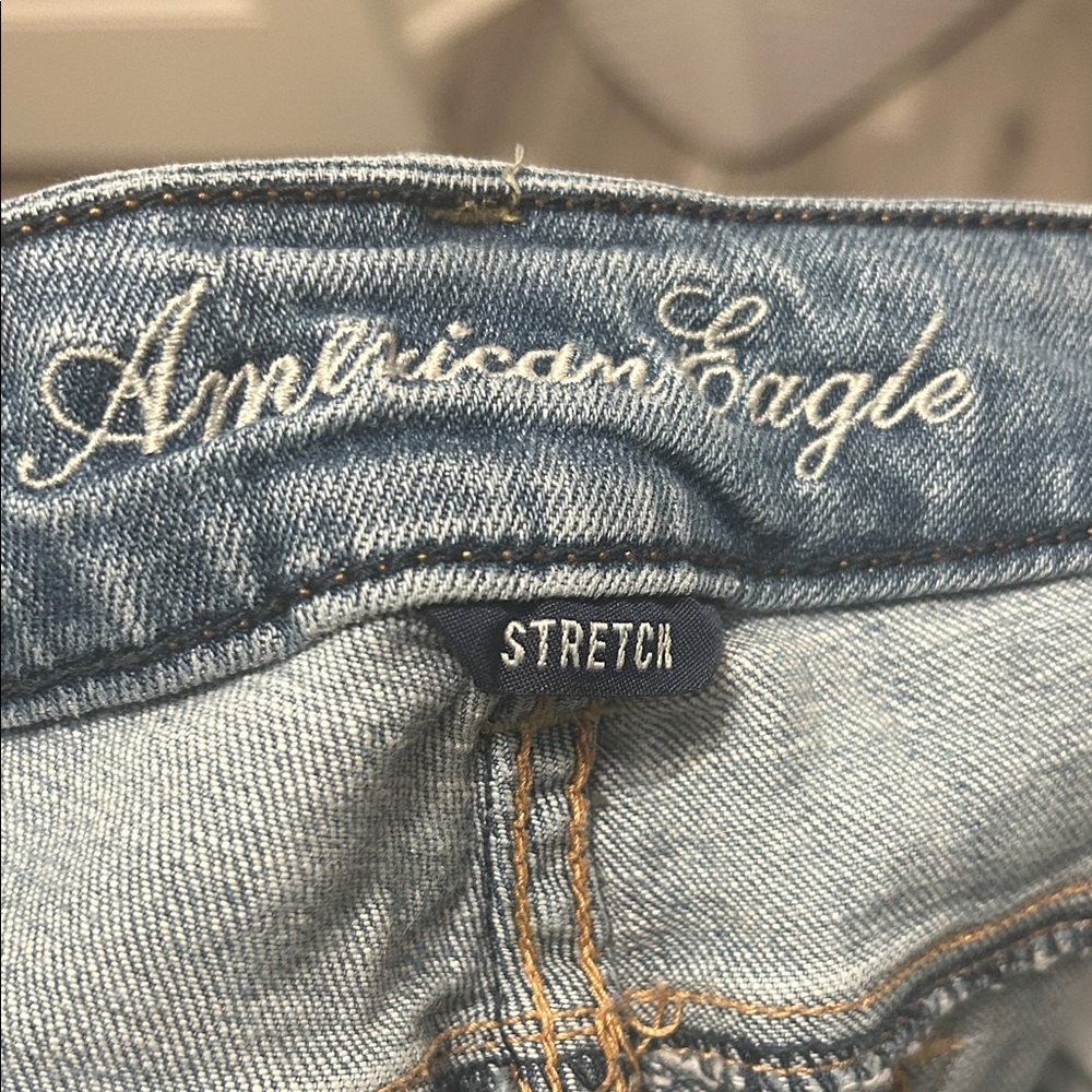 American Eagle Outfitters Distressed Blue Boot Cut Jeans - Picture 2 of 4
